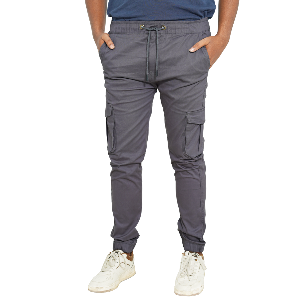 Twill Cargo Joggers – Ash Gray Edition